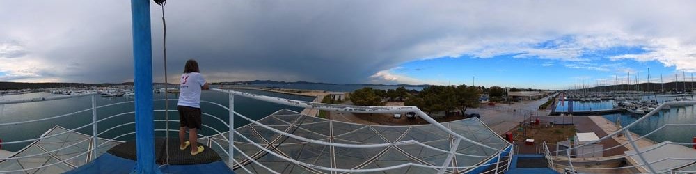 Wetterumschwung über der Marina Dalmacija / Sukošan - Insta360,Kroatien